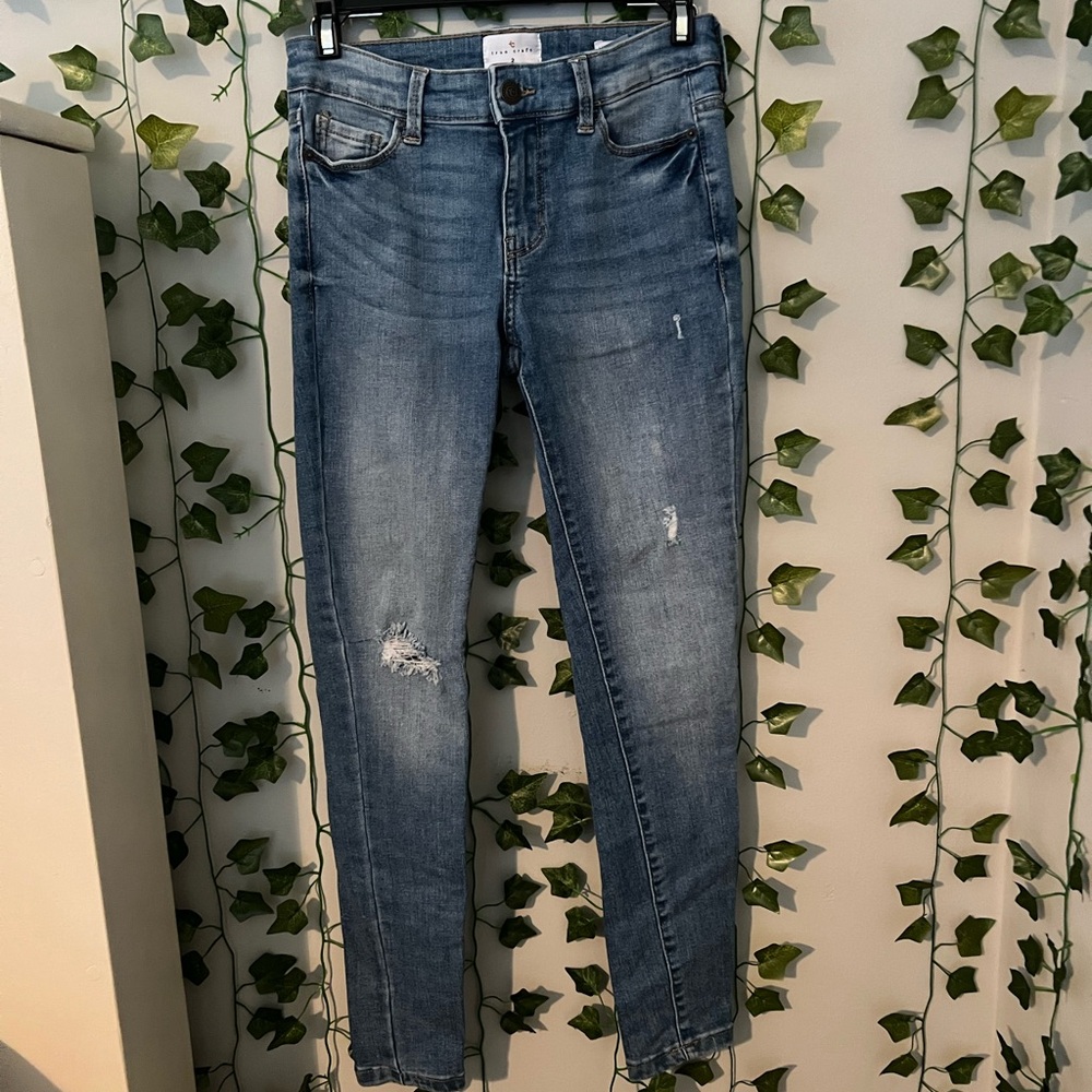 True Craft Women's Distressed Blue Skinny Jeans